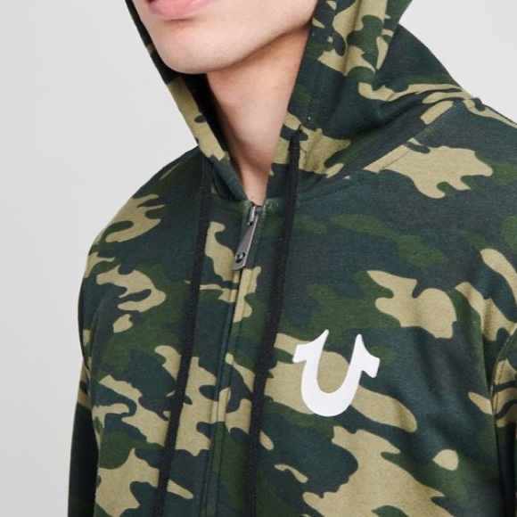 🔚🔜True Religion Large Camo Logo Zip Up Hoodie - Picture 3 of 12